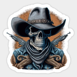 Cowboy Skull Sticker